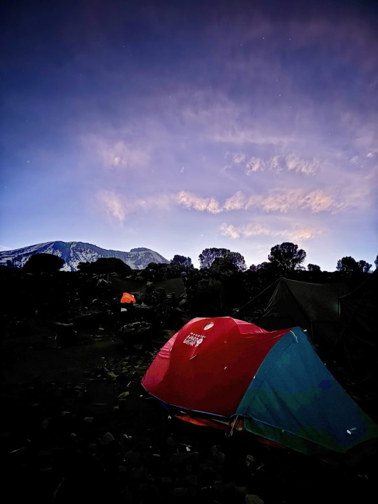 réveil matinal sur Shira Camp 