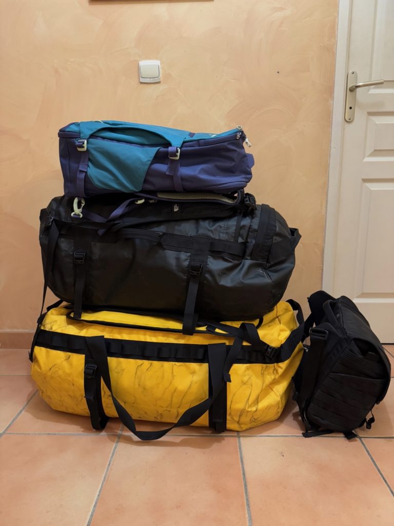 mes bagages pour le Kili